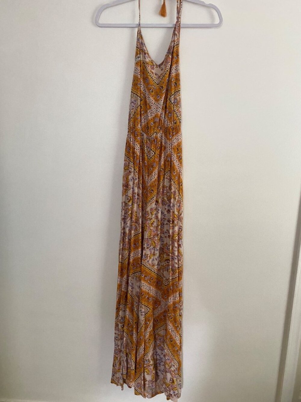 NWT Jaase Bohemian Floral Wide-Leg Jumpsuit Tassels, Elastic Waist Size S - Picture 6 of 9